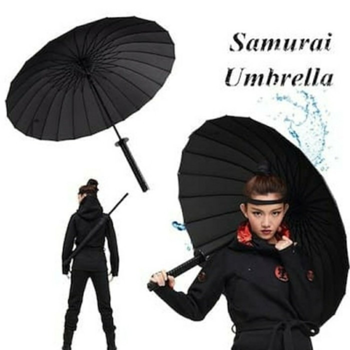 Payung Samurai Jepang Ninja Samurai Umbrella Kata Payung Besar Hitam