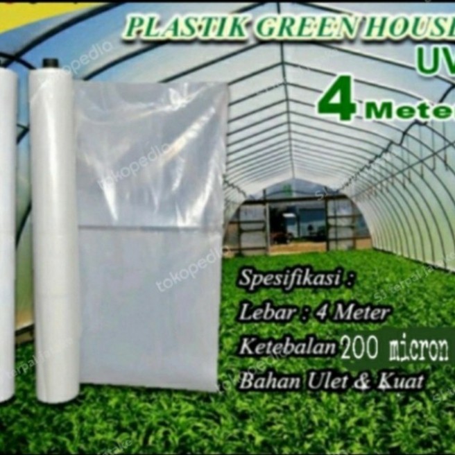 

plastik UV lebar 4 meter x panjang 50 meter 200 micron 14%