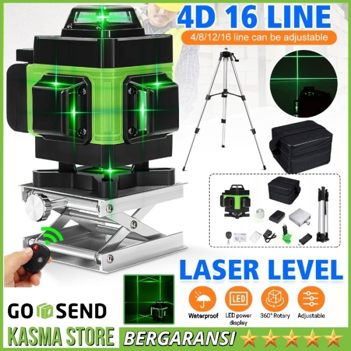 

Laser level 4D 16 Line Grain Laser Hijau White Remot Control HILDA
