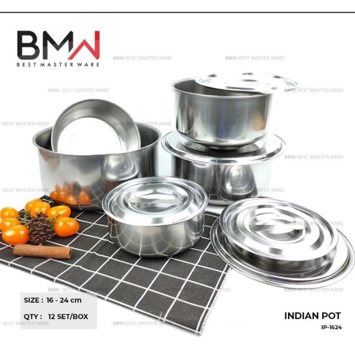 Terlaris Panci Beranak Atau Stock Pot India Tanpa Gagang Stainless Steel Tebal