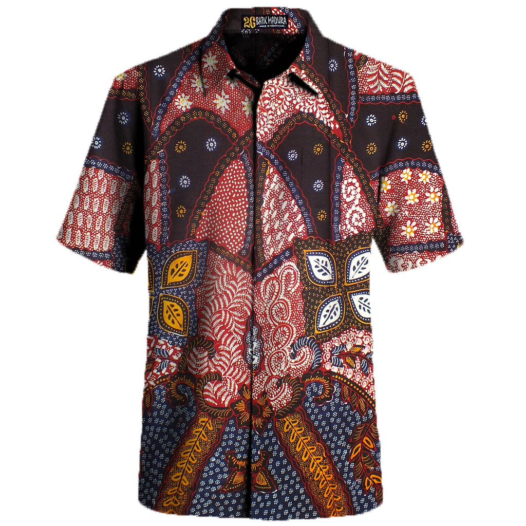 Kemeja Batik Tulis Madura Baju Batik Pria Lengan Pendek F955