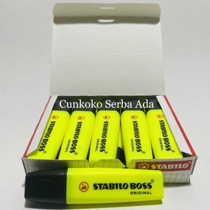 

TERMURAH - HIGHLIGHTER / STABILO BOSS YELLOW NO.70/24 / 1 BOX ISI 10 PCS