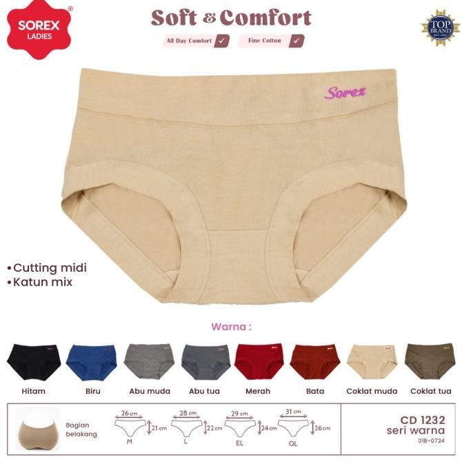 1 Lusin Celana Dalam Wanita Sorex Grosir 1232 Size M. L. Xl . Xxl