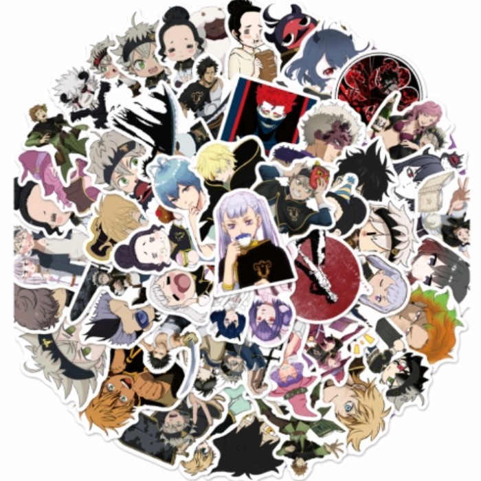 

sticker anime manga black clover kawaii lucu decal retro vintage fashion dekorasi hiasan vintage hp/tablet/laptop/mobil/helm/jurnal anti air waterproof