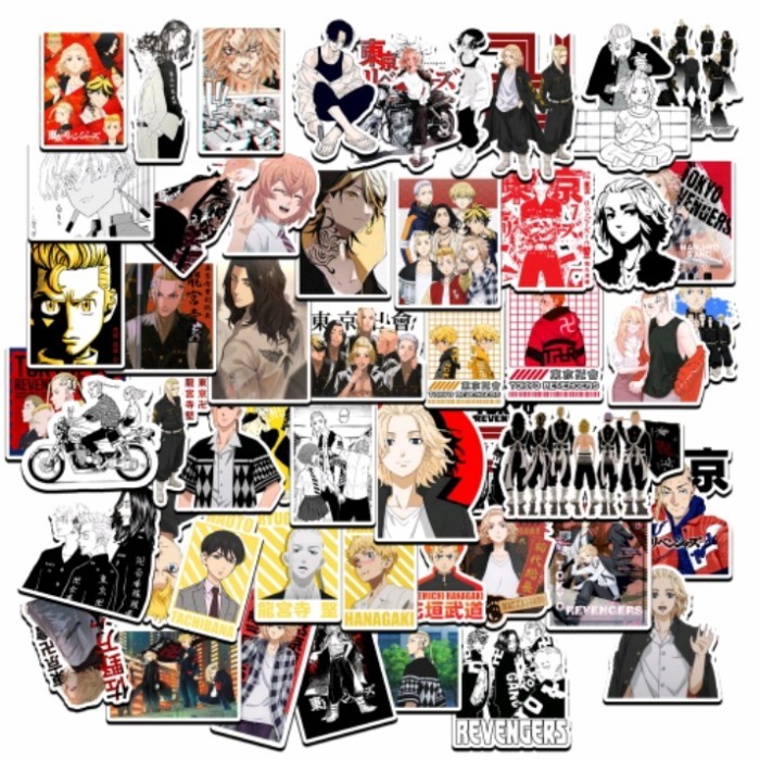 

sticker pack anime manga tokyo revengers hype retro fashion dekorasi hiasan vintage hp/tablet/laptop/mobil/helm/jurnal anti air waterproof