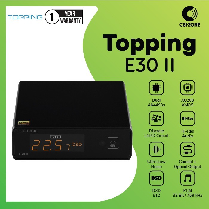 Topping E30 II / E30 V2 USB Dual DAC AK4493S Hi-Res Decoder