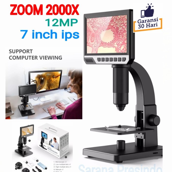 Digital Microscope inskamp 315 zoom 2000x layar 7inch 12mp Microscope