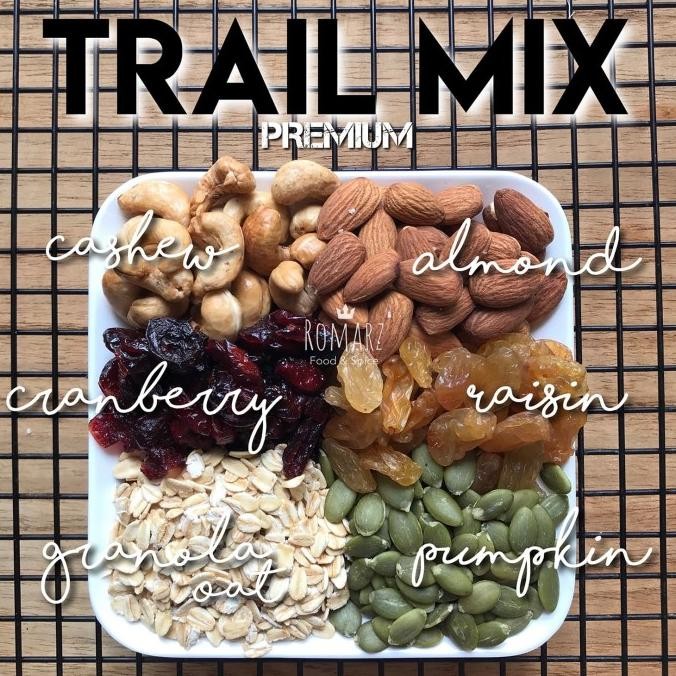 

terbaru trail mix granola premium delight 250gr - super food - almond - mede
