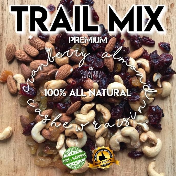 

terbaru trail mix granola mixed nut premium - almond roasted / mede oven 125gr