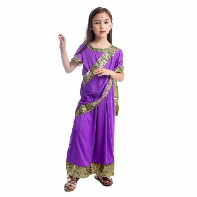 SDG Sari India Traditional Costume Baju tradisional anak Dress India Saree TERLARIS