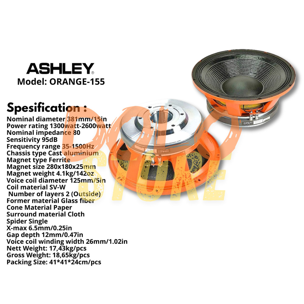 ORIGINAL SPEAKER 15 INCH  ASHLEY ORANGE 155