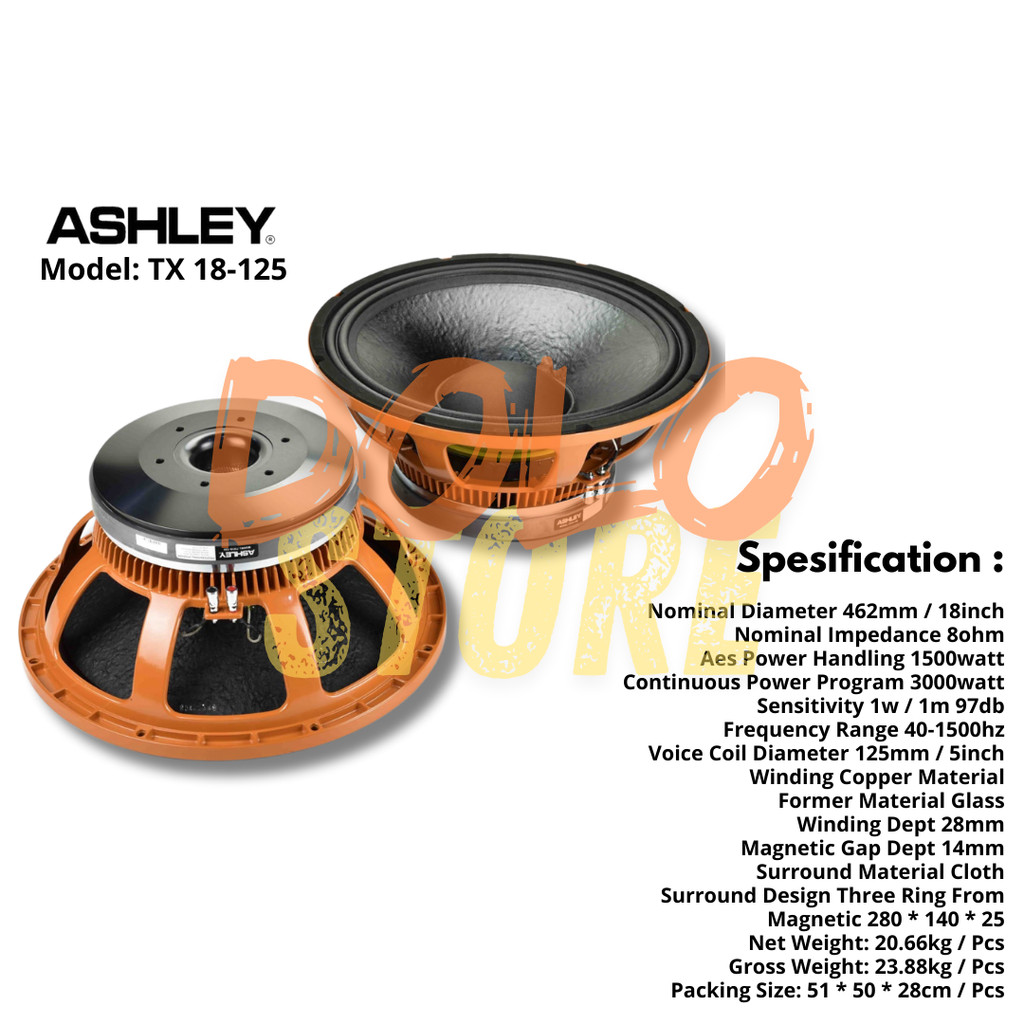ORIGINAL SPEAKER 18 INCH ASHLEY TX 18-125