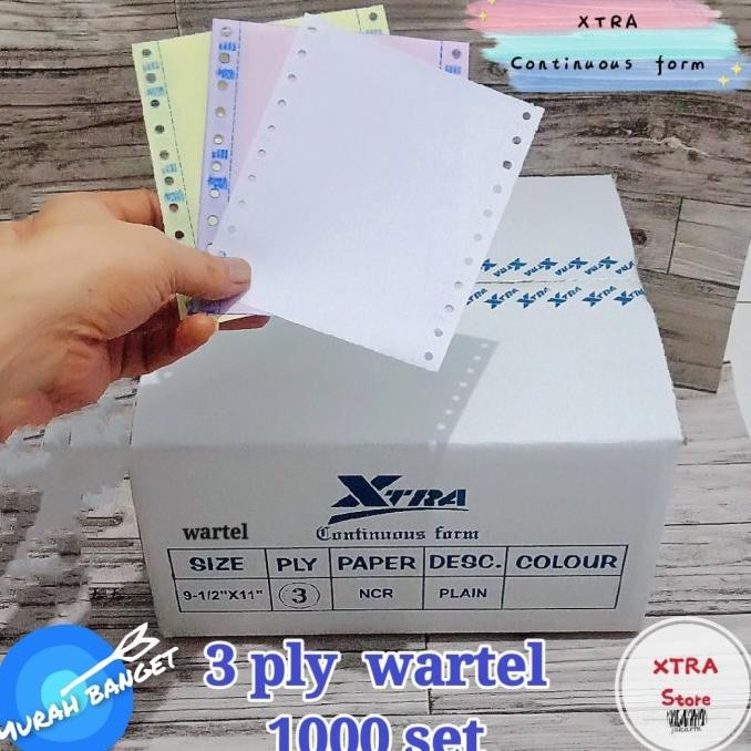 

BEBAS ONGKIR - kertas WARTEL 3ply Continuous Form 1/4 letter