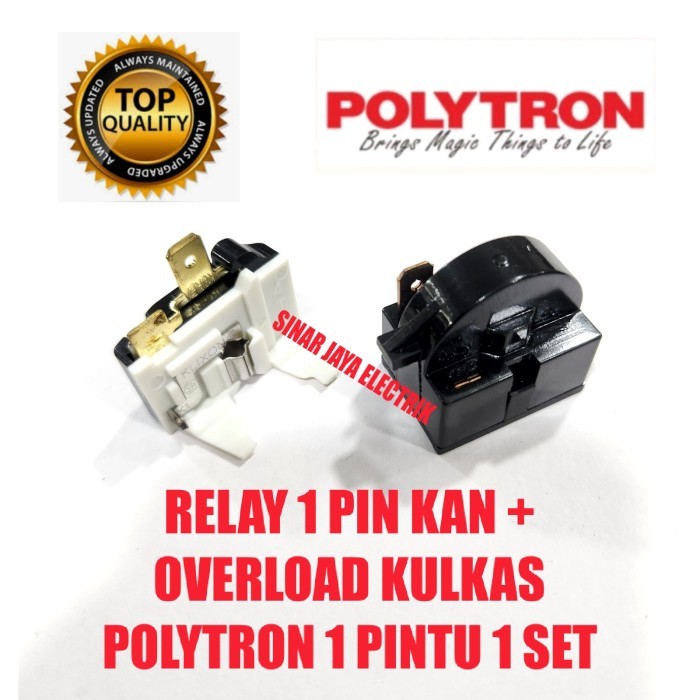 PTC RELAY DAN OVERLOAD KULKAS POLYTRON 1 PINTU / RELAY KULKAS POLYTRON 1 PINTU