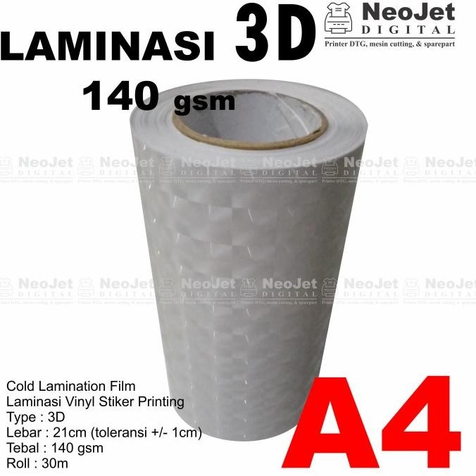 

BEBAS ONGKIR - Laminasi 3D Dingin Laminating Tiga Dimensi Efek Hologram A4 140gsm 30m