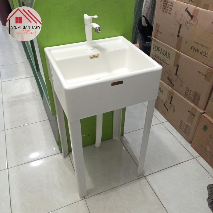 WASTAFEL CUCI TANGAN PORTABLE/WASTAFEL STANDING PVC+KAKI KOMPLIT SET