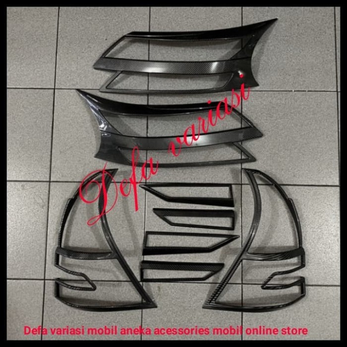 PAKET GARNISH DEPAN DAN BELAKANG AVANZA/XENIA 2019 CARBON