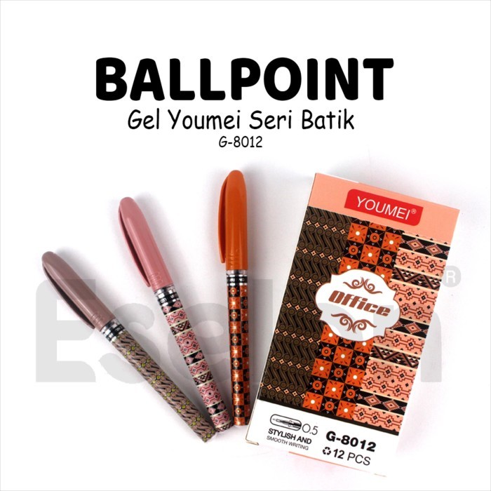 

Terbaru 12pcs Pulpen Gel G-8012 / 1pak Pulpen Gel Office Batik 100% ori