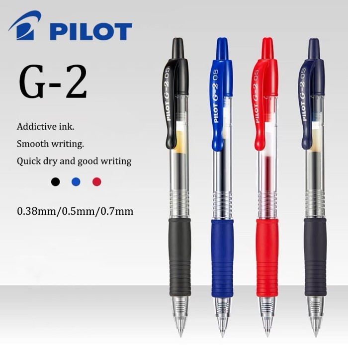 

Terbaru 6Pc Japanese Polit Gel Pen BL-G2 Classic Press-type Ballpoint Pen 0.38/0.5/0.7mm Cute Office