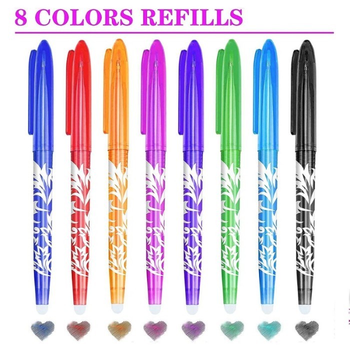 

Terbaru Cute Erasable Gel Pens Black Blue Refill 0.5mm Ballpoint Pen Washable Handle School Office