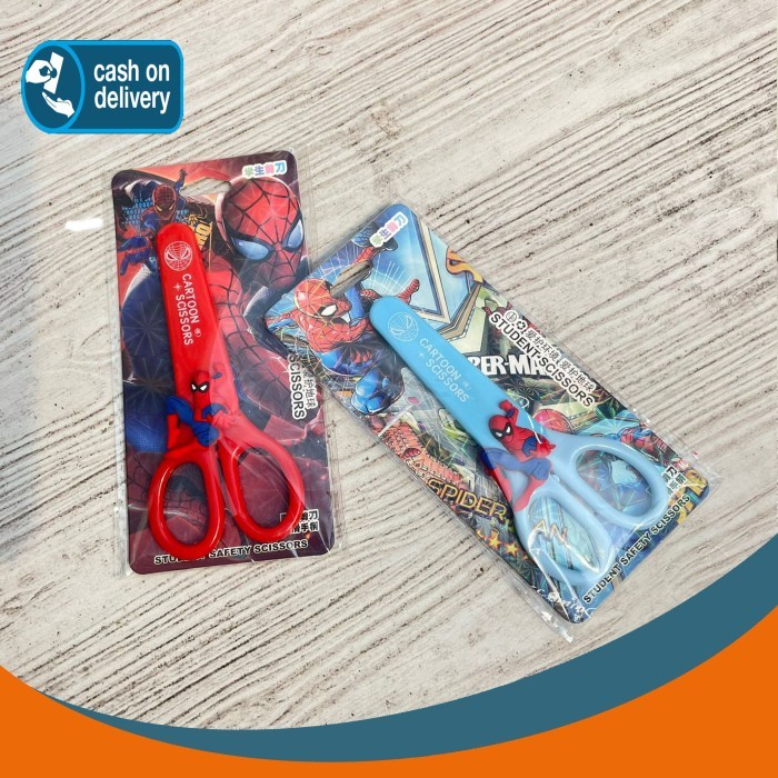 

Terbaru GUNTING MINI SPIDERMAN PLUS PELINDUNG MN-1423 CARTOON SCISSORS WARNA WARNI FULL COLOR ALAT