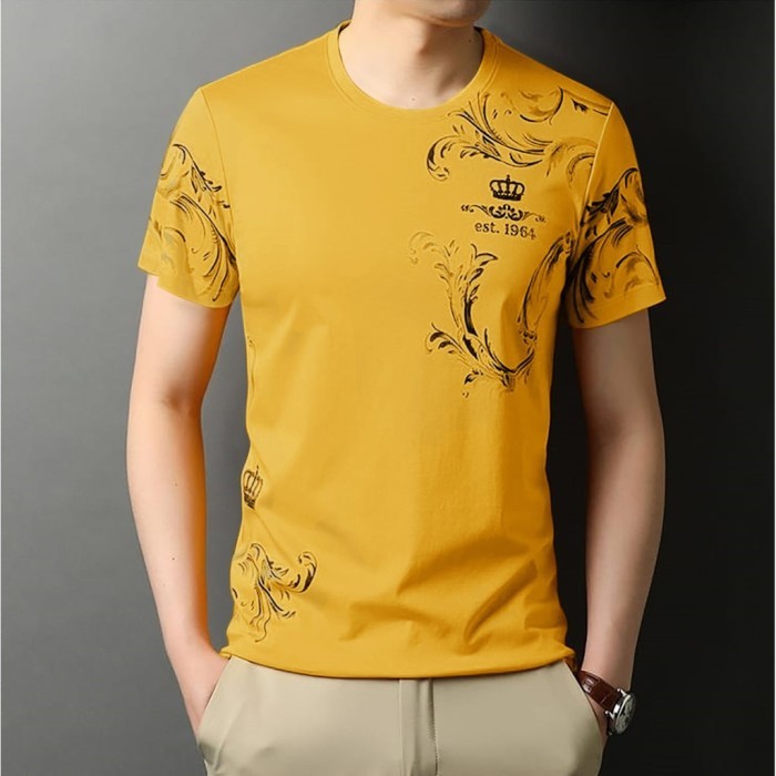 Baju Kaos Polos Pria Batik Lengan Pendek Muslim