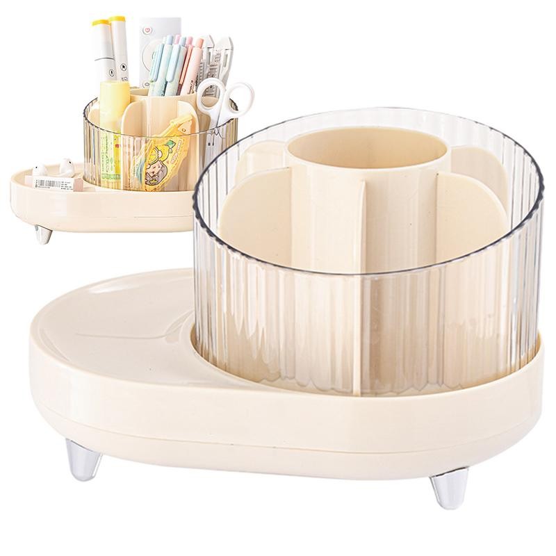 

Rotating Makeup Brush Organizer 360 Degree Rotating Storage Cosmetic Display Cases Bathroom Vanity Desktop Organizer Cosmetic