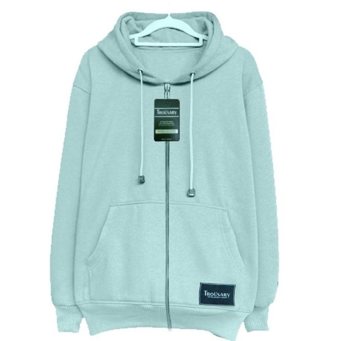 JAKET SWEATER ZIPPER HOODIE PRIA WANITA POLOS RESLETING HIJAU MINT S