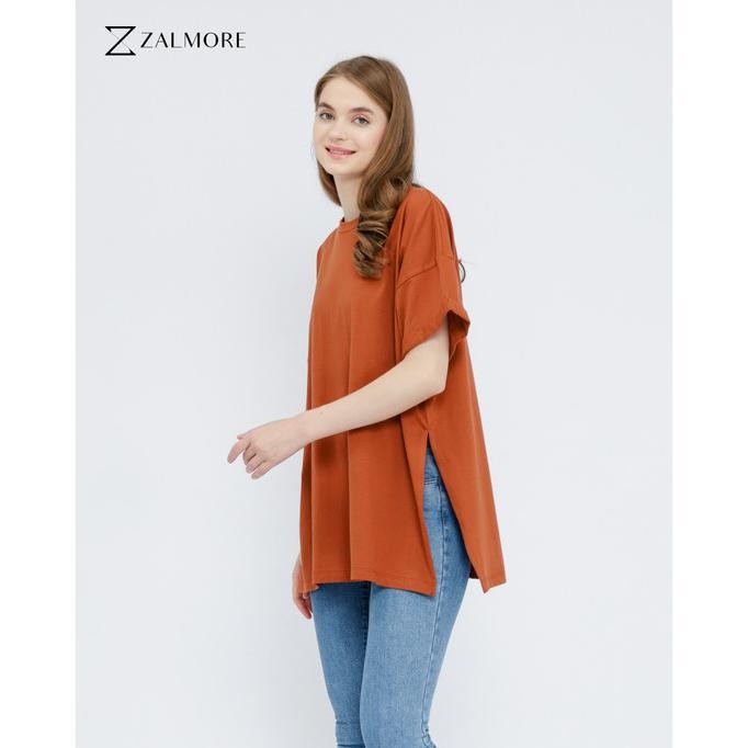 ZALMORE OVERSIZE T-SHIRT WITH SLIT - KAOS OVERSIZE WANITA