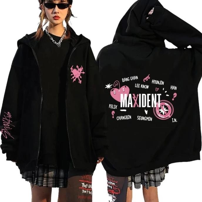 HOODIE ZIPPER STRAY KIDS MAXIDENT OVERSIZE KPOP CHANGBIN FELIX ZIPER
