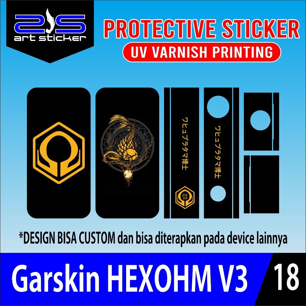 Pesan Stiker Warp Skins Stikerh3xohm Uv Varnish Printing Black Wood Universal Dan Terlaris