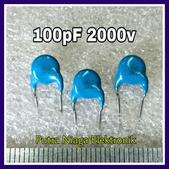 Kapasitor 100pF 2KV Ceramic 101 2000V Keramik HV 100 pf 2 kv putr4n Ayo Beli