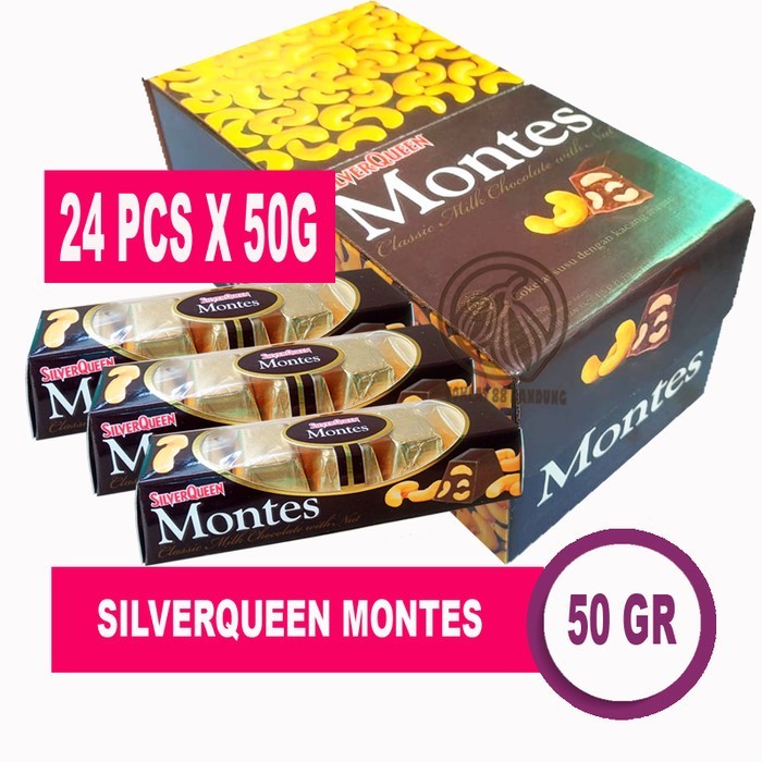 

Silverqueen Montes 50 Gram 1 Box 24 Pcs, Coklat Silverqueen Montes New