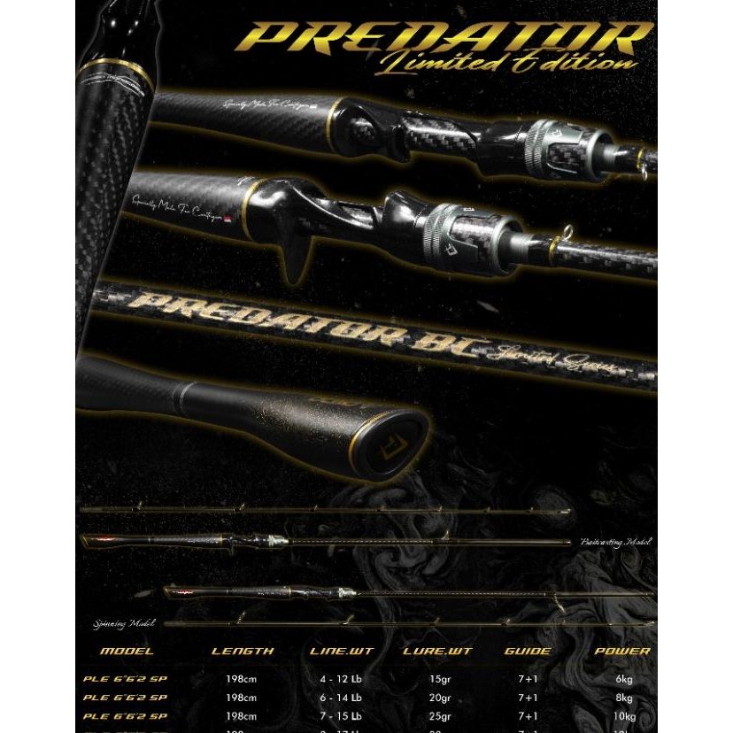 Joran Pancing Daido Predator Lited Series 198Cm Spinning - Engkus Fishing