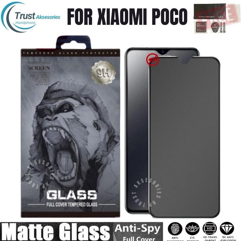 Pj - Tempered Glass Gorilla Matte Spy Xiaomi Poco M6/X6 5G/X6 Pro 5G/X5 Pro 5G/X5 5G/X3/X3 Pro/X3 Nf