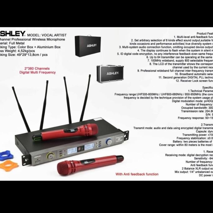 Mic Ashley Vocal Artist/Artis Microphone Wireless Free Koper Original