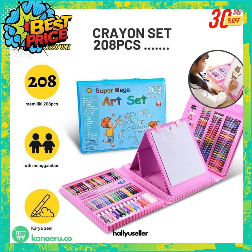 

Brightcrown Pensil Warna Crayon Set Isi 208Pcs & 150Pcs / Crayon Set Warna Cocok Menggambar Mewarnai Cod