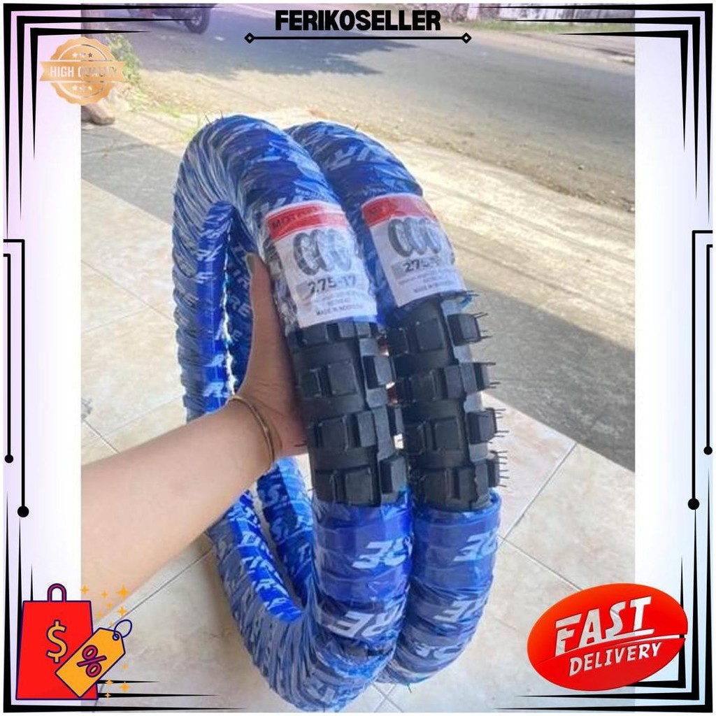 Paket Hemat Ban Motor Cross Tahu Depan Belakang (250, 275) Ring 17 D Cod