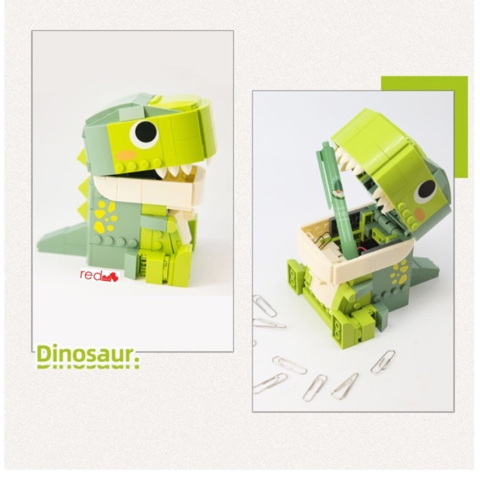

Foodie T-Rex Brick For Paper Clip Storage New