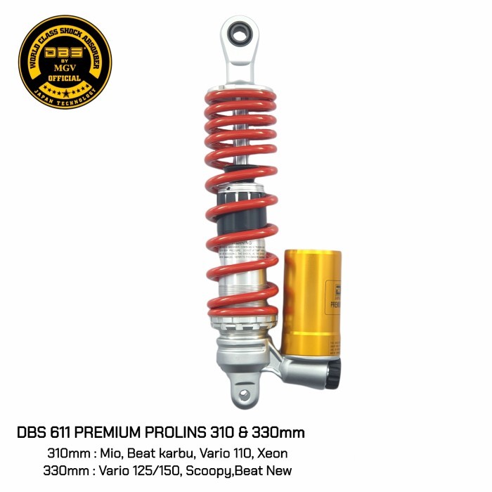 Shock DBS 611 PREMIUM PROLINS Tabung bawah single shock size 310 & 330