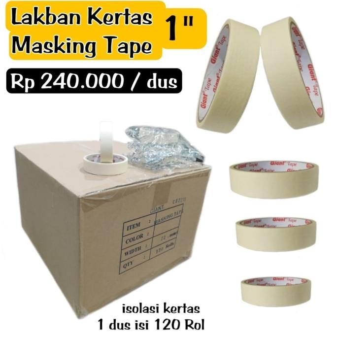 

Isolasi kertas 1" lakban kertas PER DUS isi 120 rol