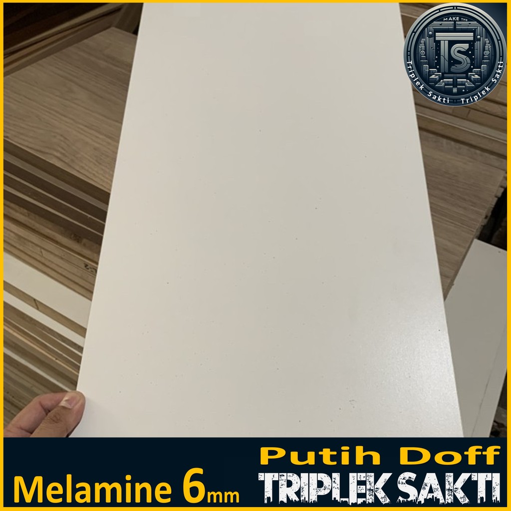Triplek Melamin Putih Doff 1 Muka 6mm | Ukuran 30x90 cm, Tebal 6mm, PxL 90x30 cm
