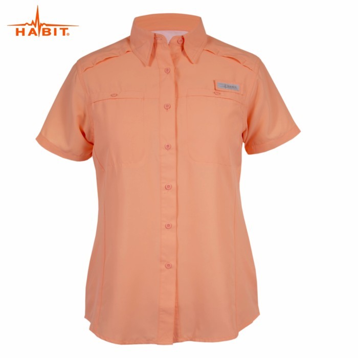 Kemeja Habit Wanita Dewasa Outdoor Warna Slem Tangan Pendek