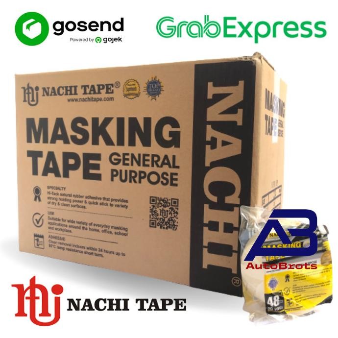

NEW 1 Dus/48Roll Nachi Masking Tape Isolasi Kertas 2 Inch (48mm) x 20 Yard