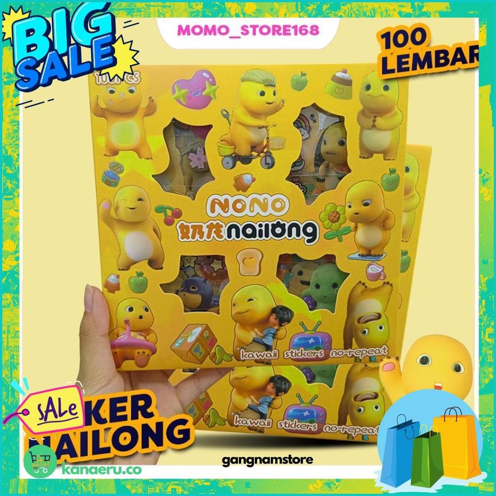 

Stiker Dino Nailong Stiker Momo Nono Cici Dino Nailong Waterproff 100 Lembar Murah