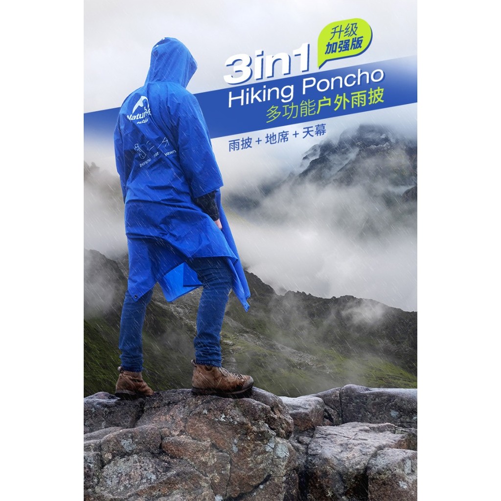 Jas Hujan Ponco Bahan 210T / 20D Naturehike Nh17D002-M / Nh17D003-M New
