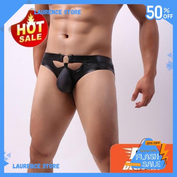 JOCKSTRAP PRIA KULIT SINTETIK. LEATHER SYNTHETIC JOCKSTRAP.      BY LAURENCE STORE HOT DEAL