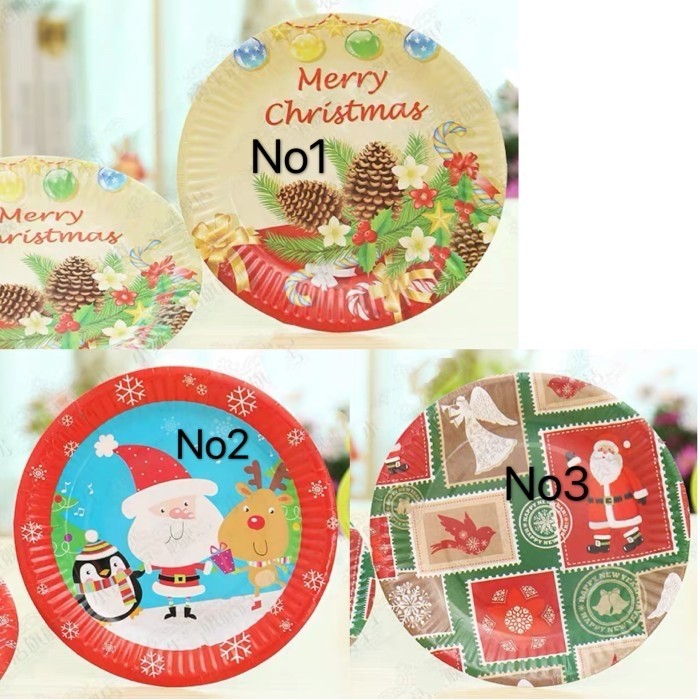 

NEW! piring kertas motif natal isi 10 per pack Limited