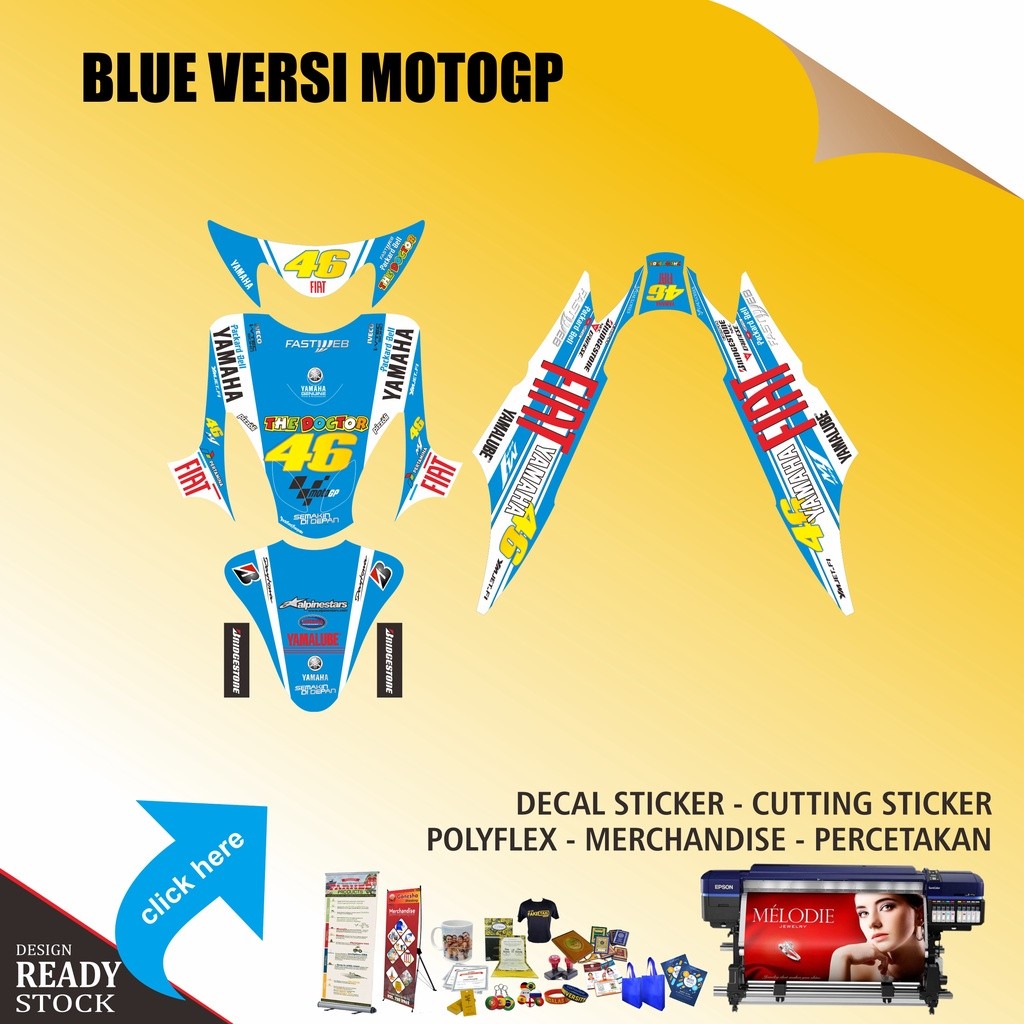 DECAL STICKER YAMAHA MIO SPORTY FIAT ROSSI