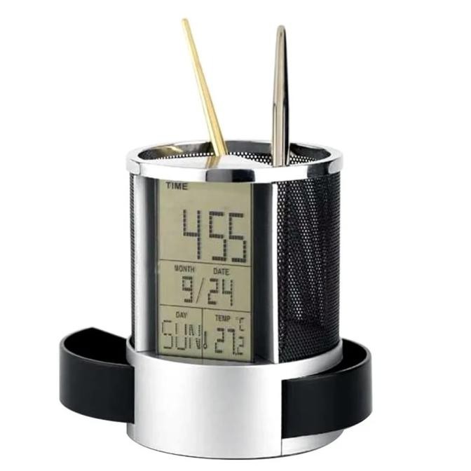 

TERLARIS - Kotak Pensil Tempat Pena LCD Kalender Elektonik Alarm Multifungsi